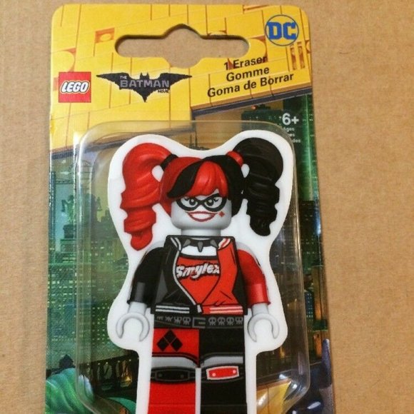 2 Harley Quinn 2.75" LEGO Character Shaped ERASERS BATMAN DC Comics Erasers NWY - Picture 2 of 2